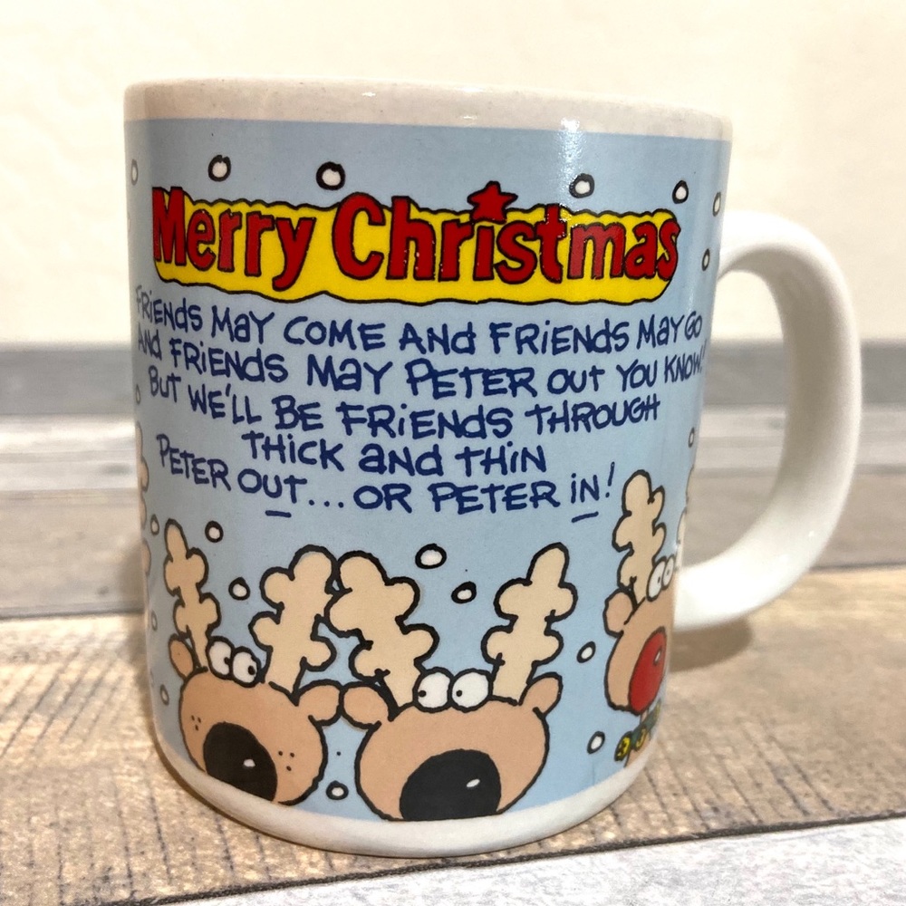 Funny Adult Christmas Mug Reindeer Vintage